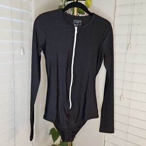 COVER Swim Black Long Sleeve Front Zip UPF 50+ Bodysuit